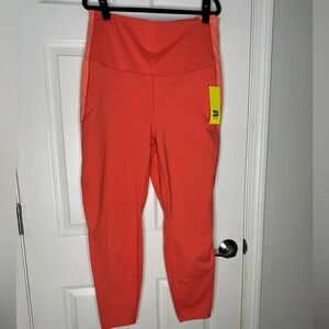 ALL IN MOTION NWT Size 3XL Coral/Peach Leggings Side Pockets